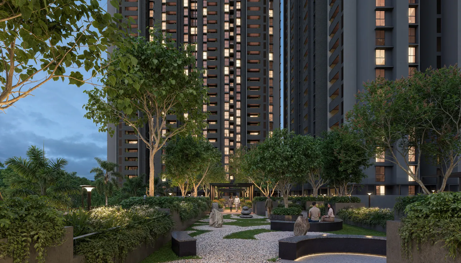 Artist's impression of the landscaped courtyard