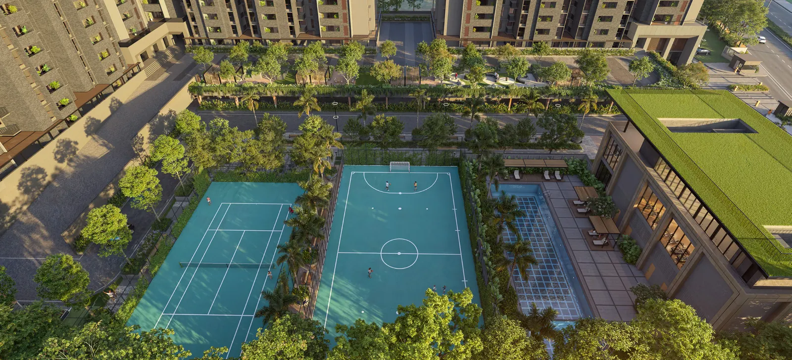 Artist's impression of the sports courts